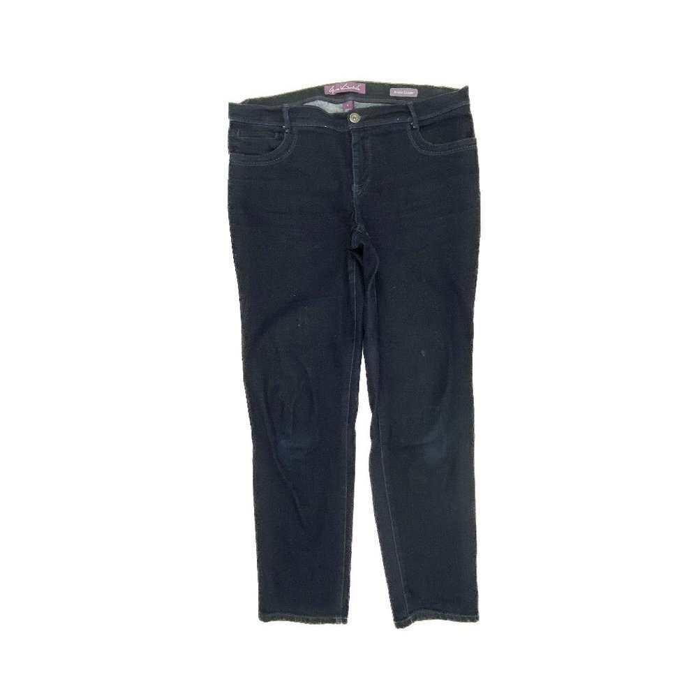 Gloria Vanderbilt Ankle Grazer Women's size 8 Dark Wash blue Denim Jeans‎